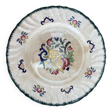 Large flat plate Longwy old Rouen