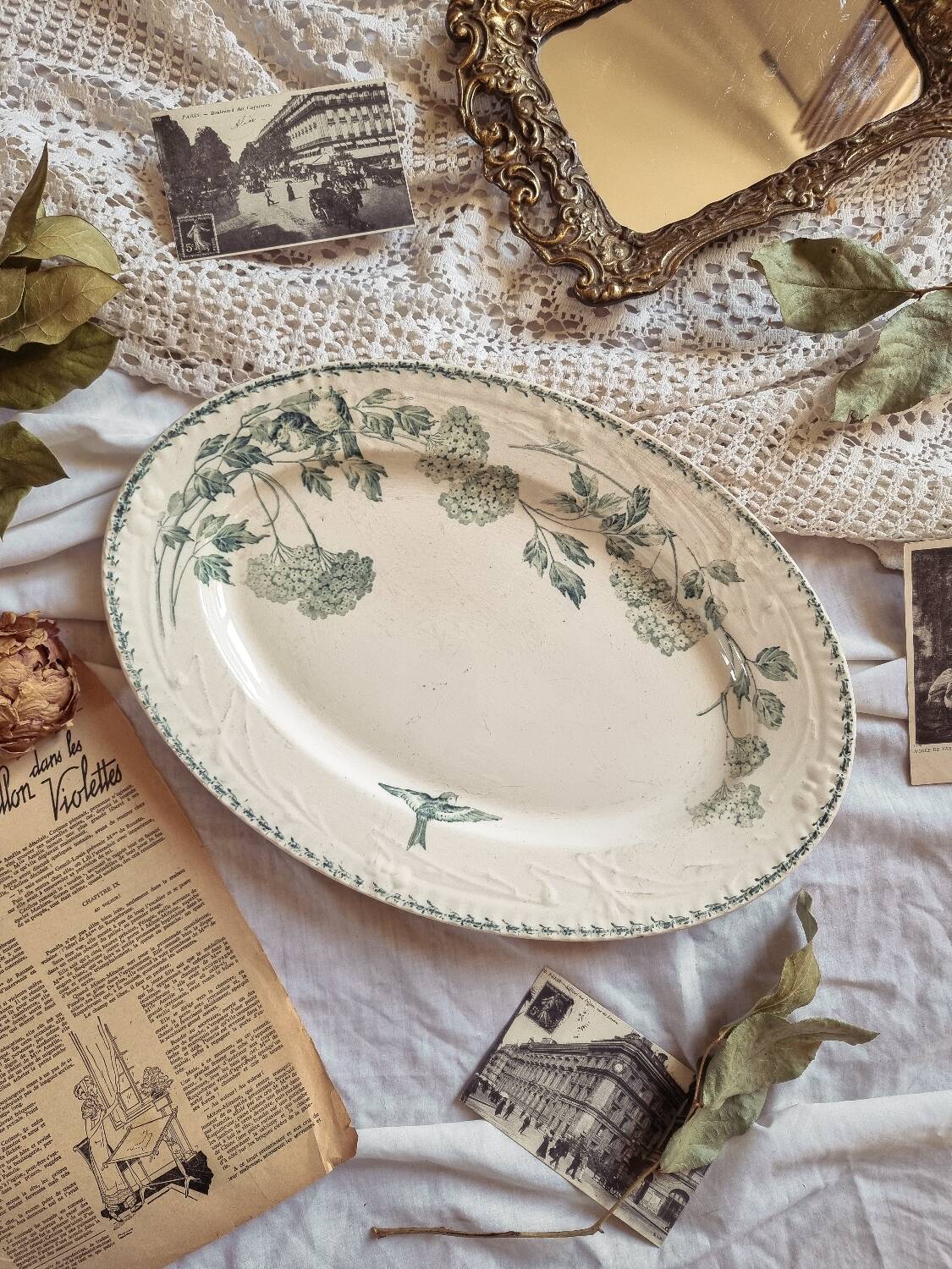 Large ironstone dish, Creil and Montereau
