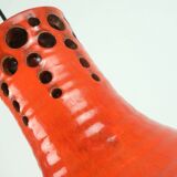 Mid century pendant light with orange ceramic shade 1970s