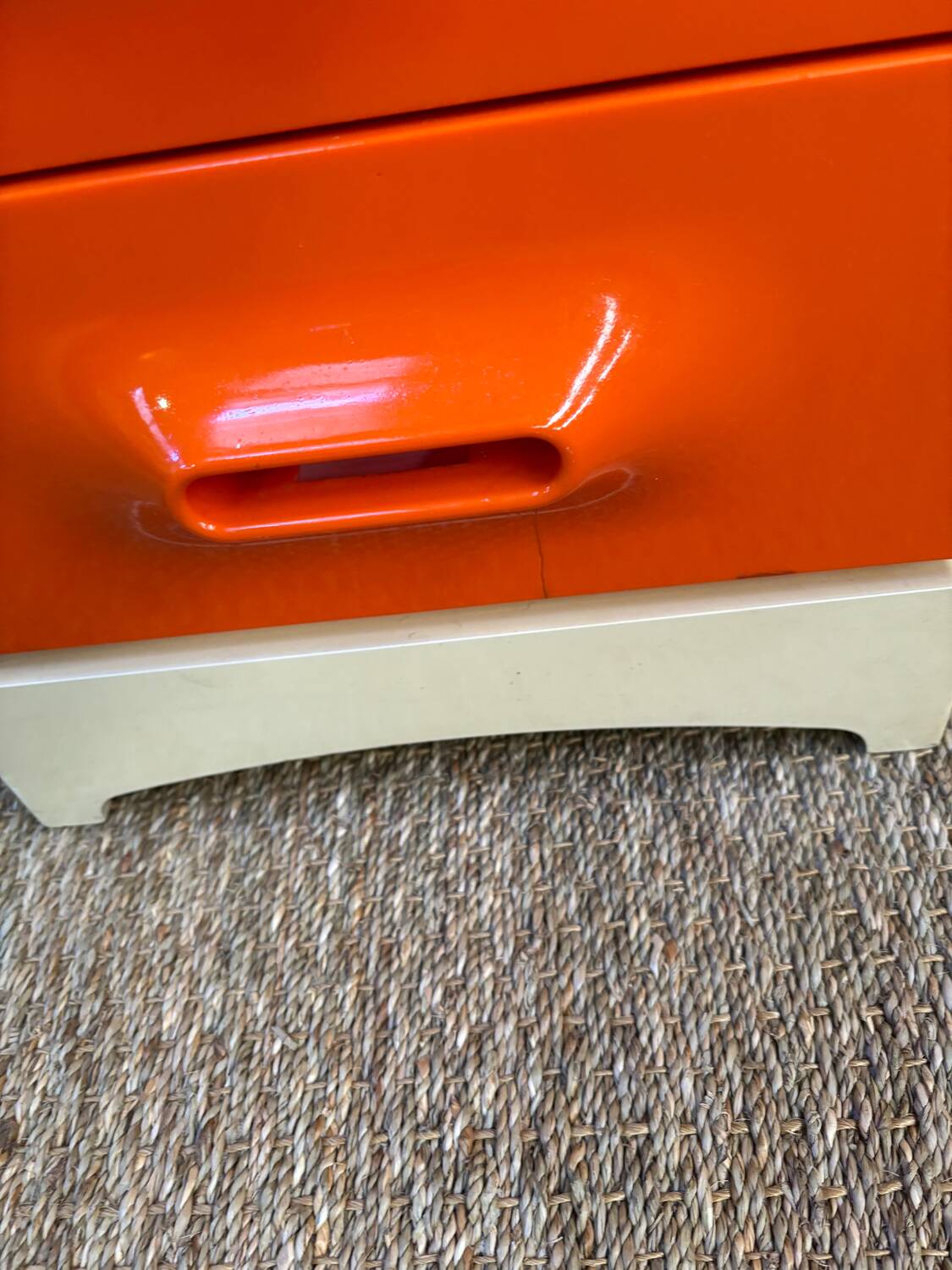 Prisunic orange chest of drawers 1970