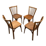 set of 4 Viennese chairs Curved wood Restaurant Paris bistro Fischel Baumann fanett Nr 12 years