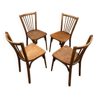 4 chaises bistrot en bois courbé