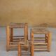 Vintage Berber wooden and straw set
