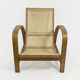 Fauteuil Jindrich Halabala en bois et canne, années 1930