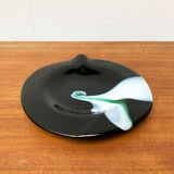 Artistic vintage German glass bowl plate by Hans Jürgen Richartz for Mathildenhütte, Solingen.