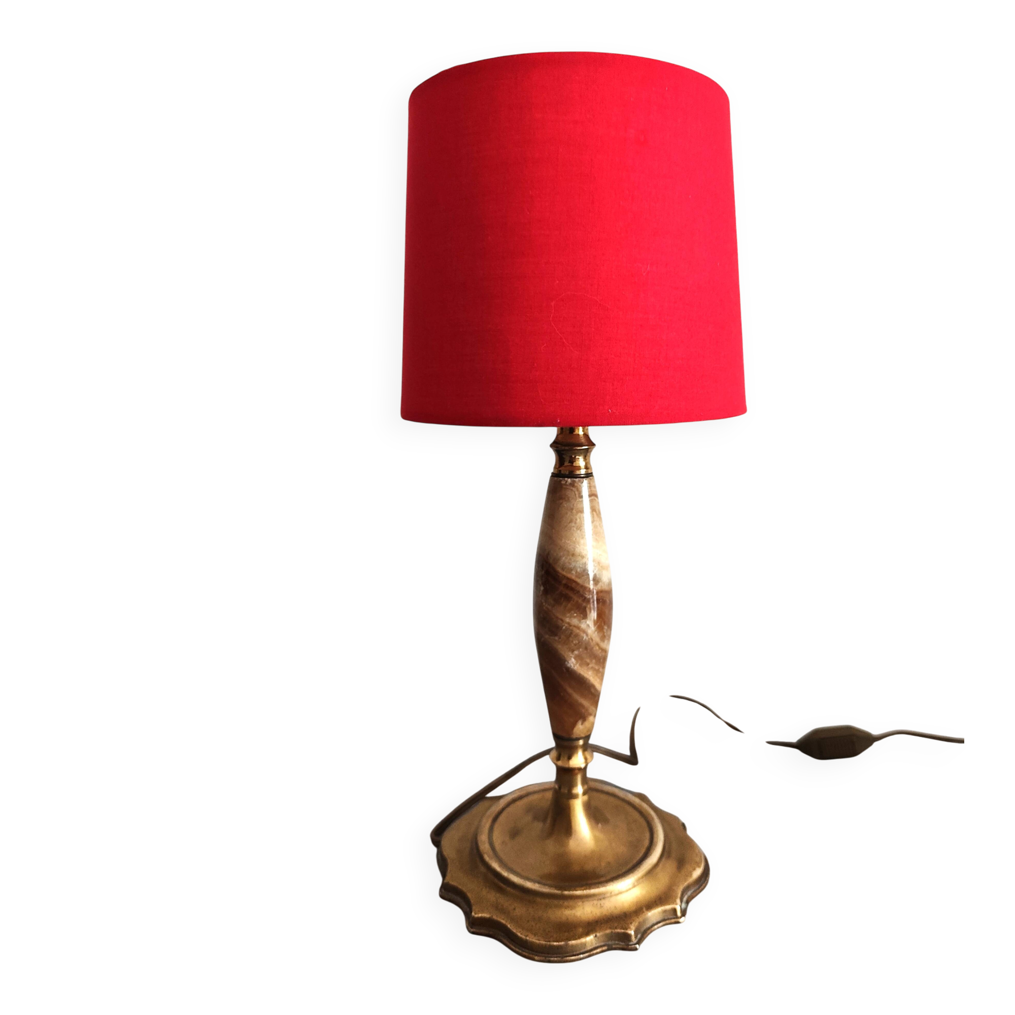 Art Nouveau lamp in alabaster and gilded metal