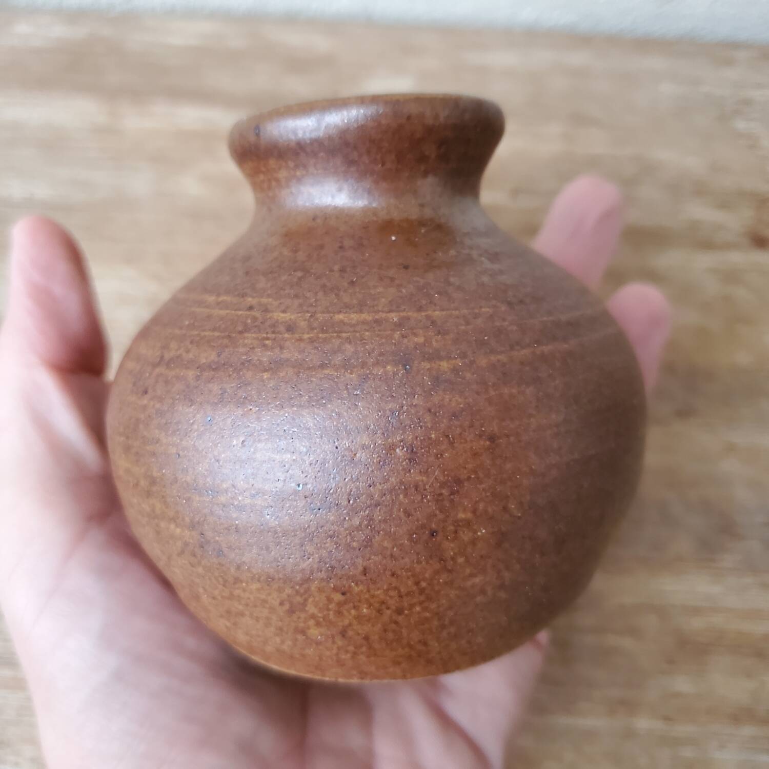 Sandstone ball vase signed Fontgombault