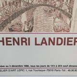 Original poster exhibition Venezia Henri Landier Paris 1988