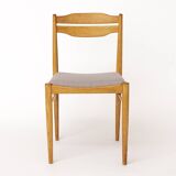 1 of 3 Vintage Beechwood Chair, 1970s, Germany, Upholstered, Set of 3