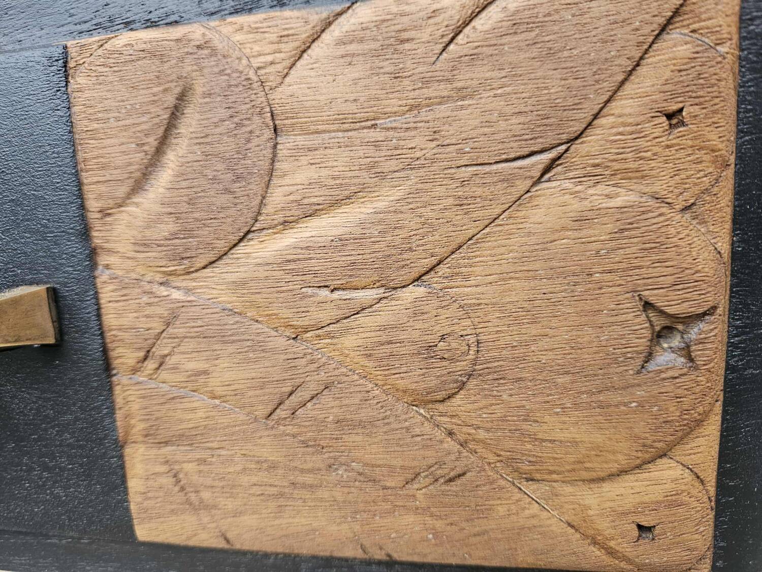 Black and wood art deco sideboard