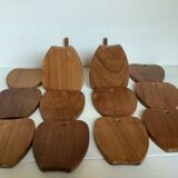 Ten Scandinavian teak wood coasters