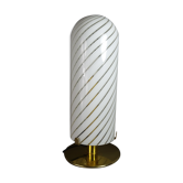 Table lamp blown glass & gold metal Italy vintage 70/80s