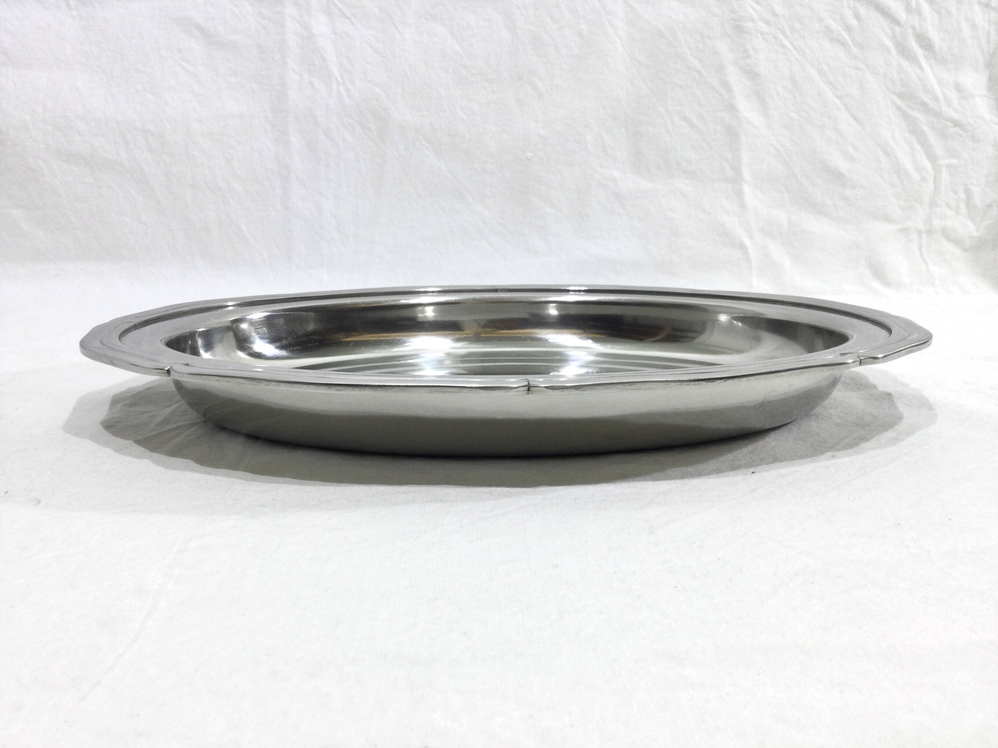 Silver Metal Serving Dish