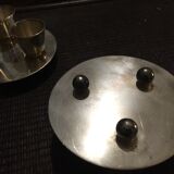 Pair silver metal plates 1930s