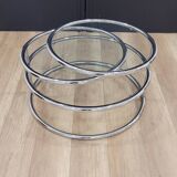 Glass and chrome coffee table