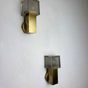 Pair of cubic Murano glass wall lights by Gaetano Sciolari, Italy, circa 1970s