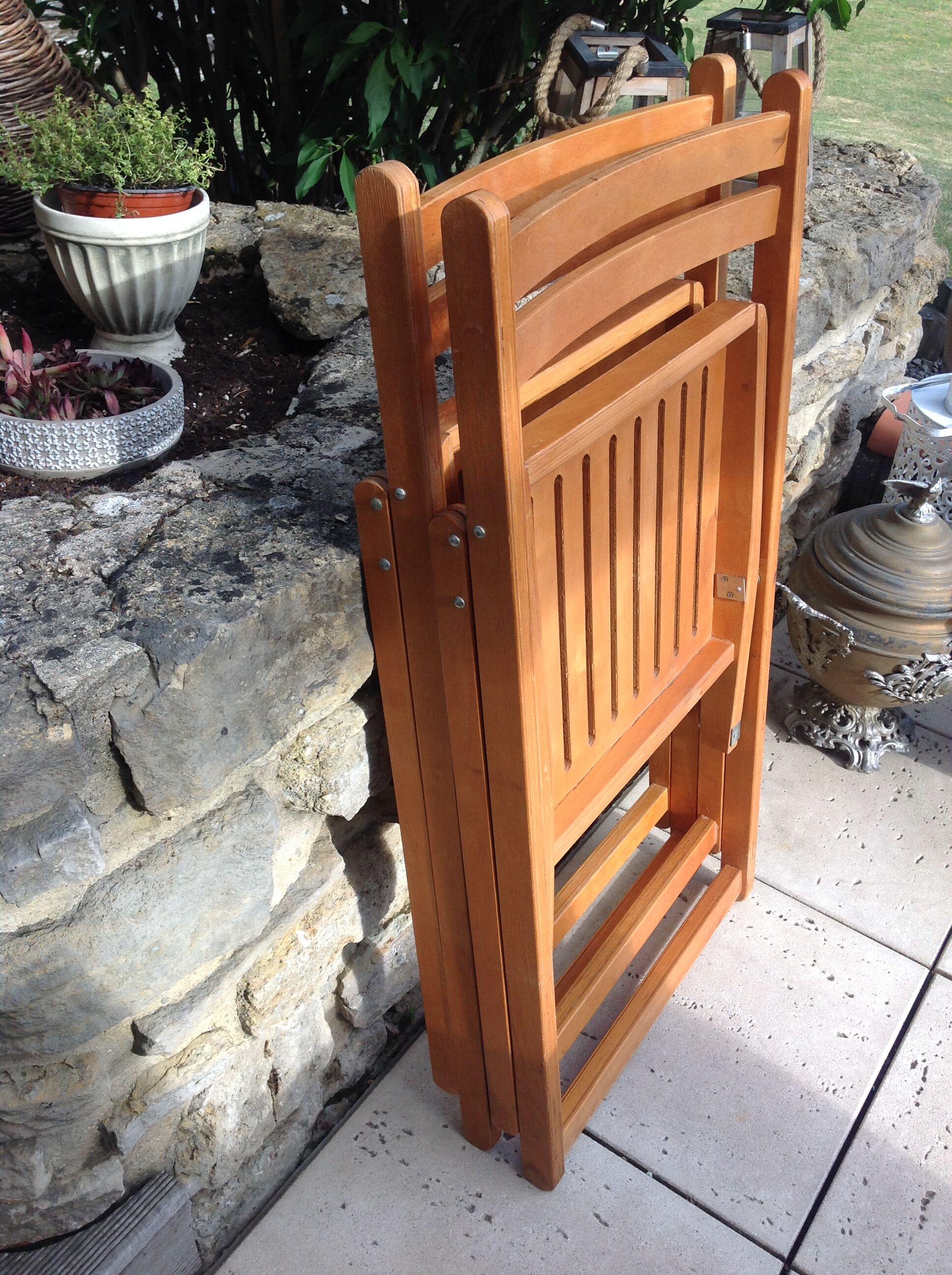 Pair of folding chairs Scandinavian style 60/70