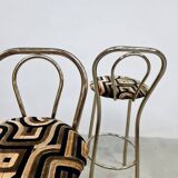 Tabourets de bar vintage en laiton doré du milieu du siècle « éclectiques »