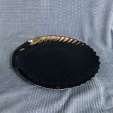 Black serving dish shape of vintage scallop shell