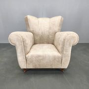 Italian Mid Century Velvet Lounge Armchair, 1950s