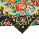 Handmade Vintage Moldovan Black Kilim 181 cm