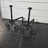 Pair of 19th C. cast iron andirons
