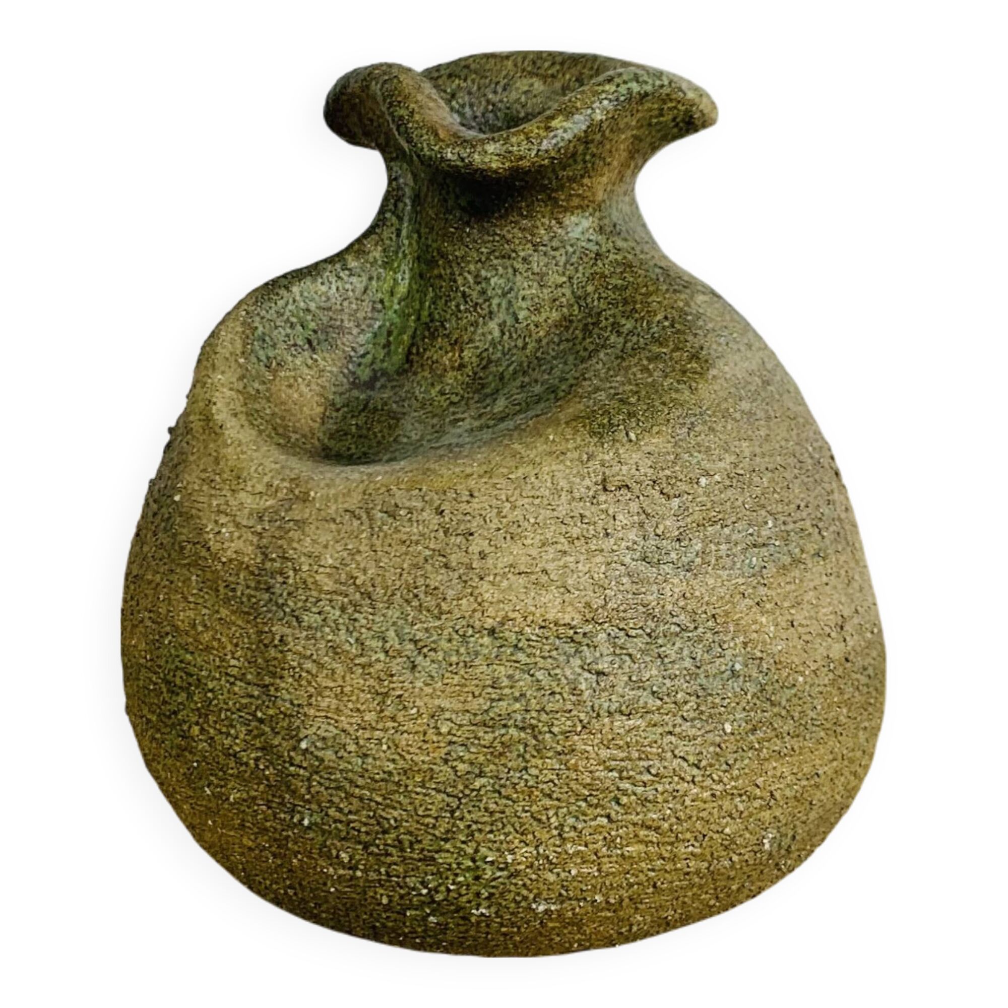 Vase boule forme libre grès vintage