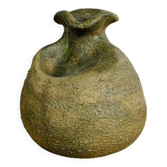 Vase boule forme libre grès vintage