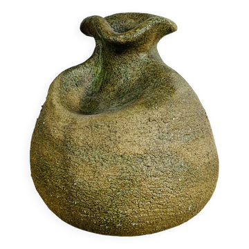 Vase boule forme libre grès vintage
