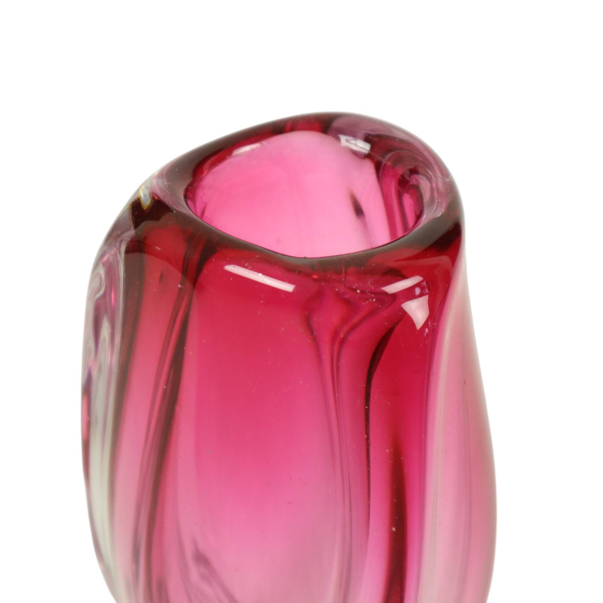 Small Purple Vase Val Saint Lambert René Delvenne Design 20cm