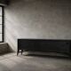 Vintage Mid-Century Scandinavian Modern Dark Oak Sideboard & Wooden Handles