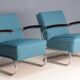 Pair of tubular armchairs model S 411, mid-20th century