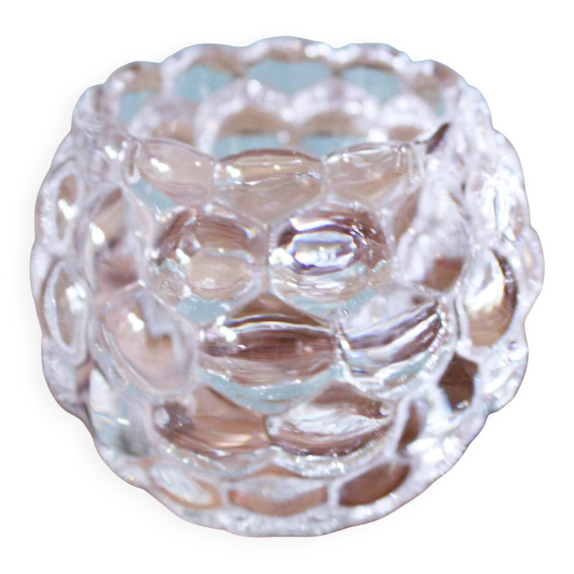 Raspberry-shaped glass tealight holder