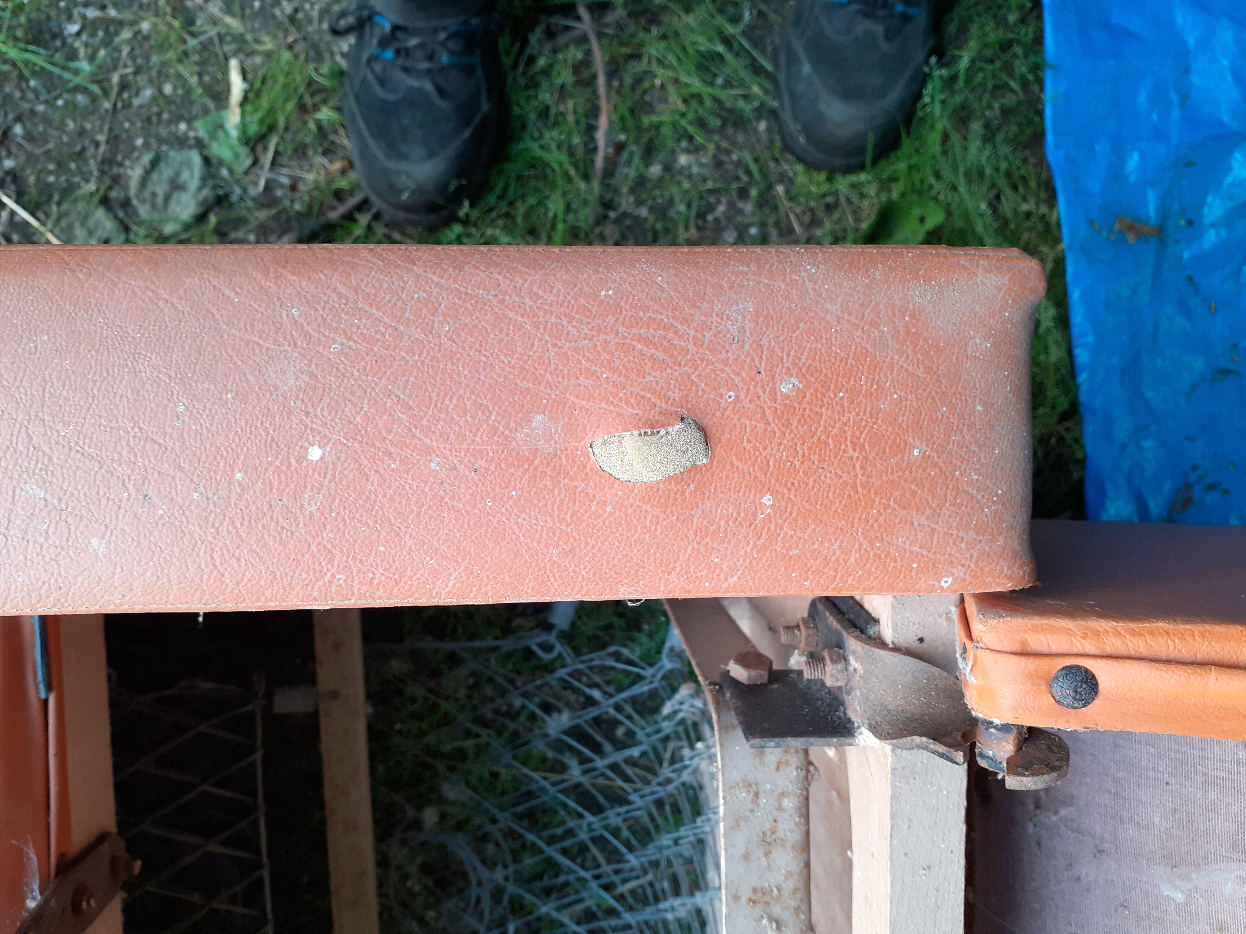 Skai orange convertible sofa 1950s