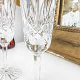 Lot of 6 chiseled crystal flutes