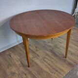 Round Scandinavian teak table