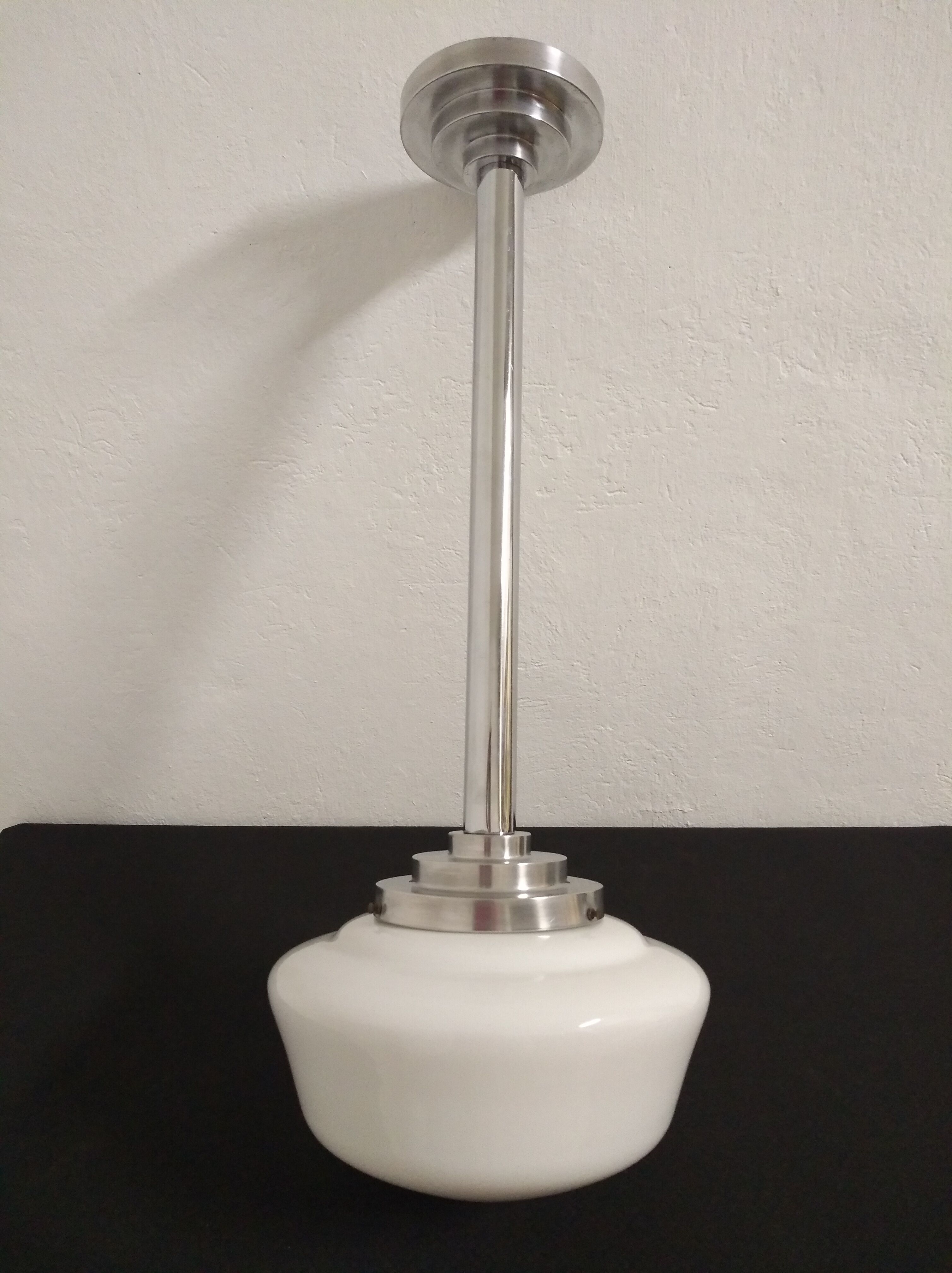 Opaline Art Deco hanging lamp