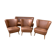 Mid-century sky brown cocktail chairs and sofa, 1950s, set of 4