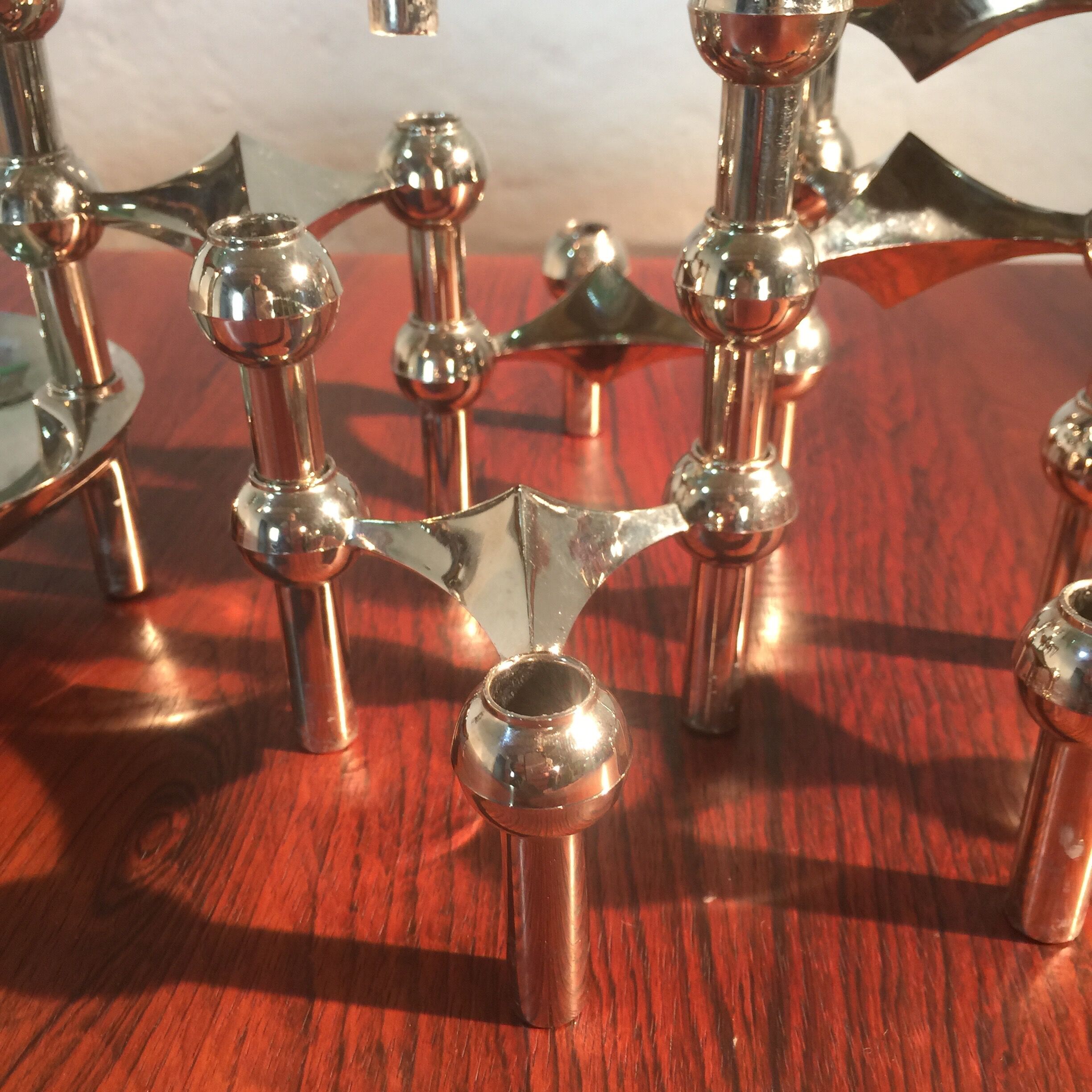 Set of 10 candlesticks and 1 Nagel cup