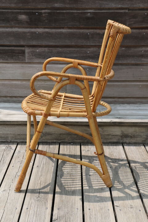 Fauteuil rotin adulte 1960