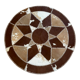Vintage round cowhide rug 70