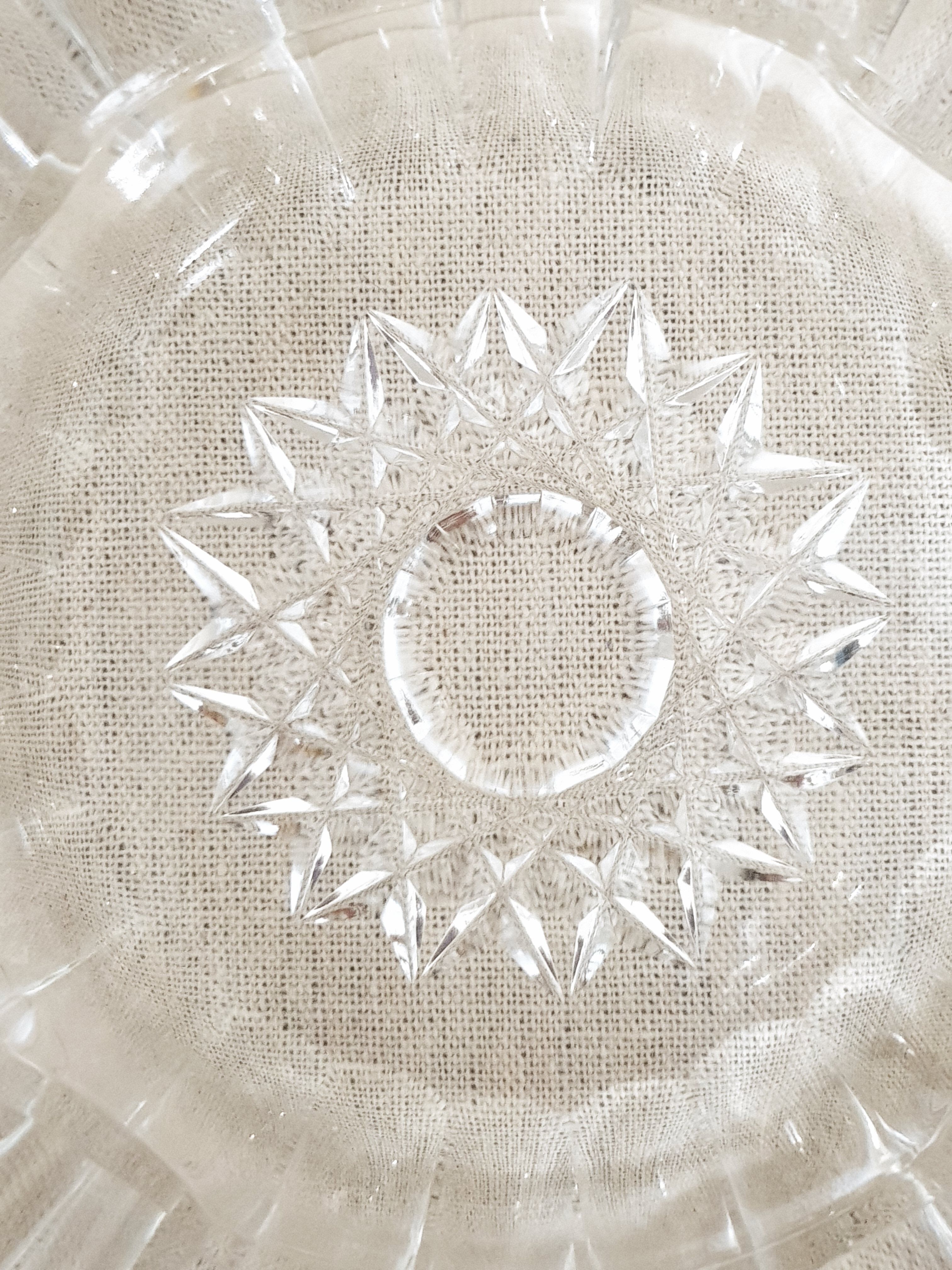 Chiseled glass ashtray