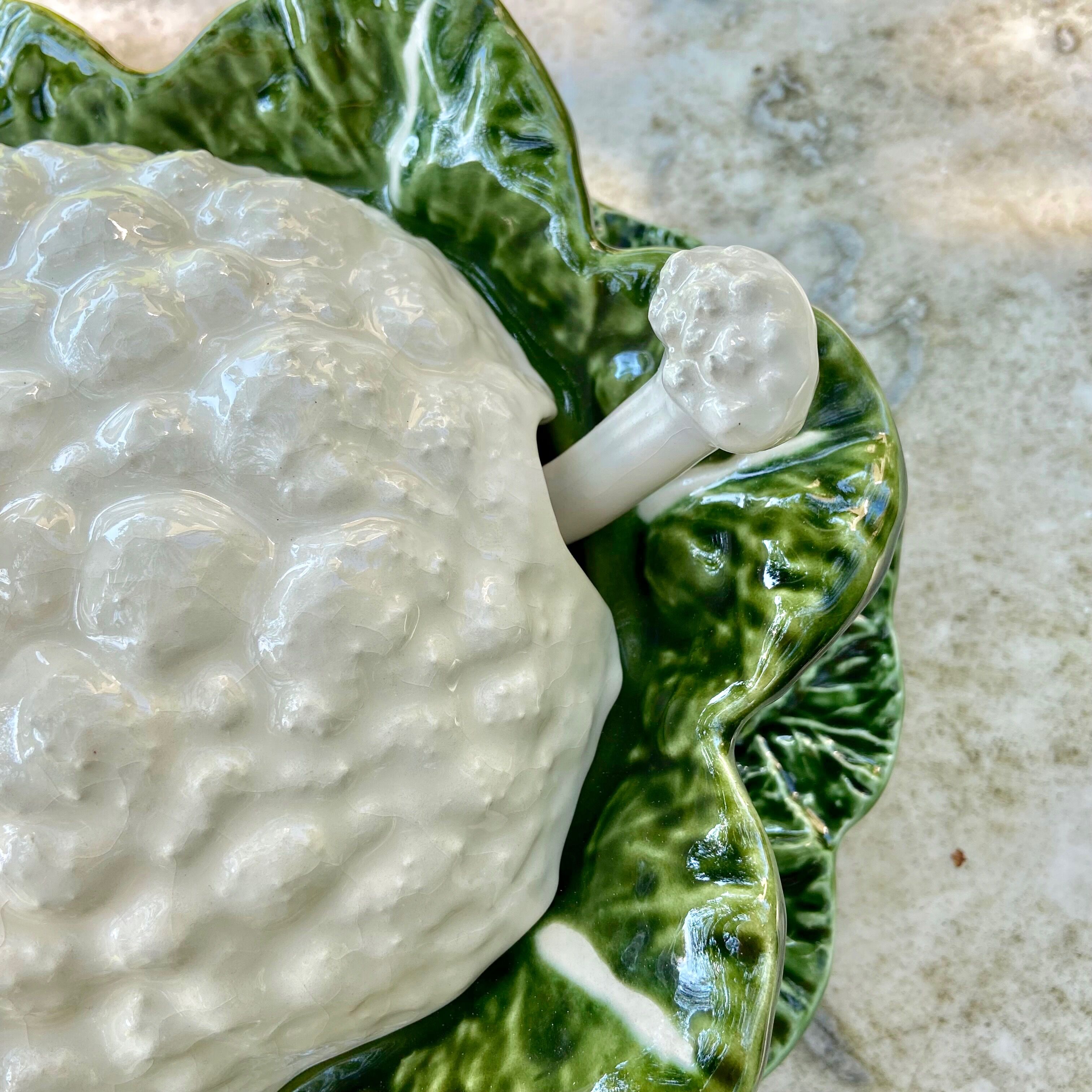 Soupière en faïence - Décor végétal-choux-fleur