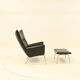 Wing chair & matching ottoman – CH445 & CH446 – by Hans Wegner
