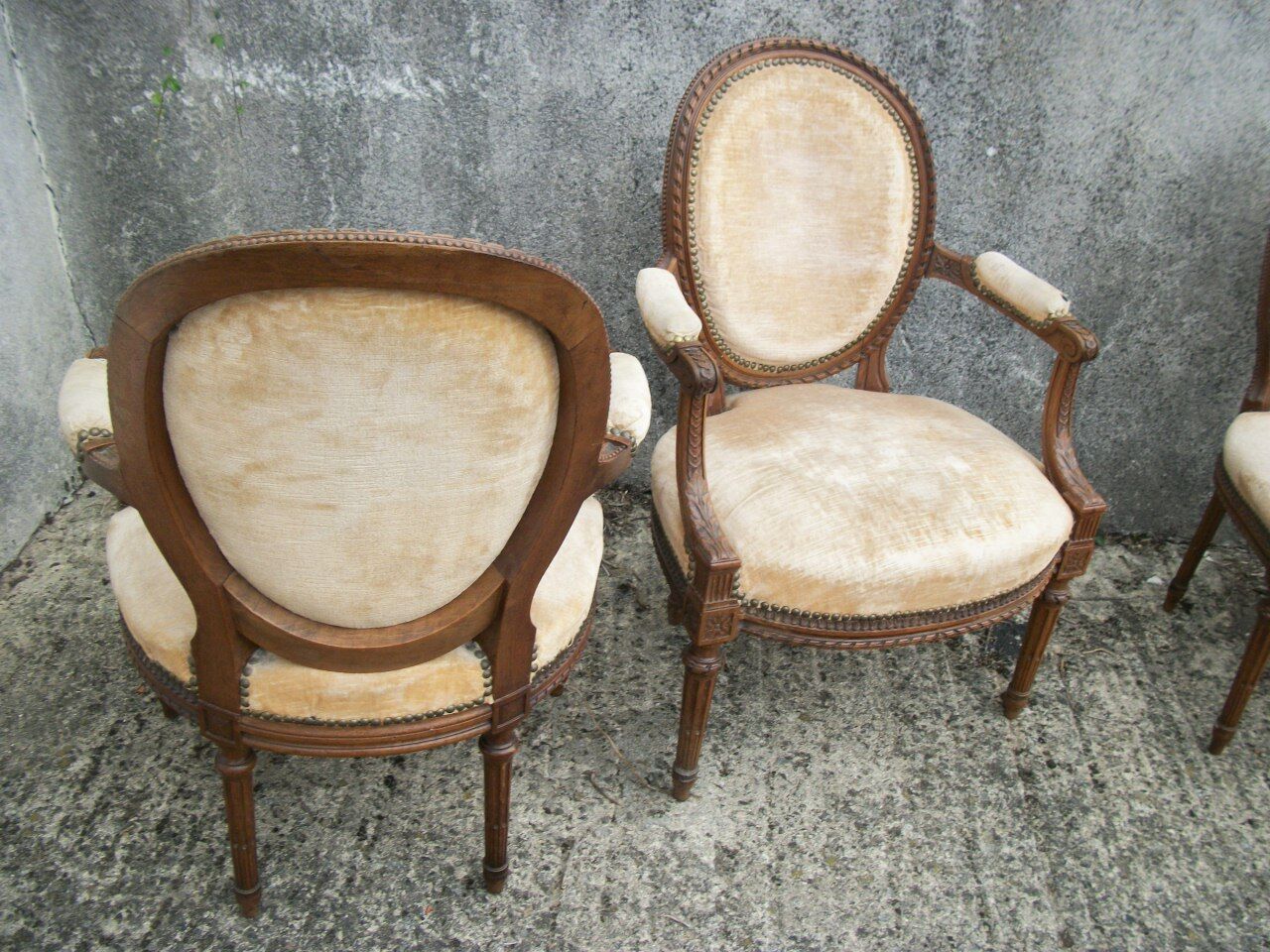Pair of Louis XVI style armchairs