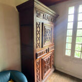 Buffet man standing china cabinet