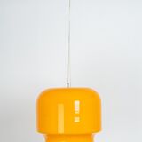 Yellow glass pendant lamp Peill & Putzler Germany 1970s