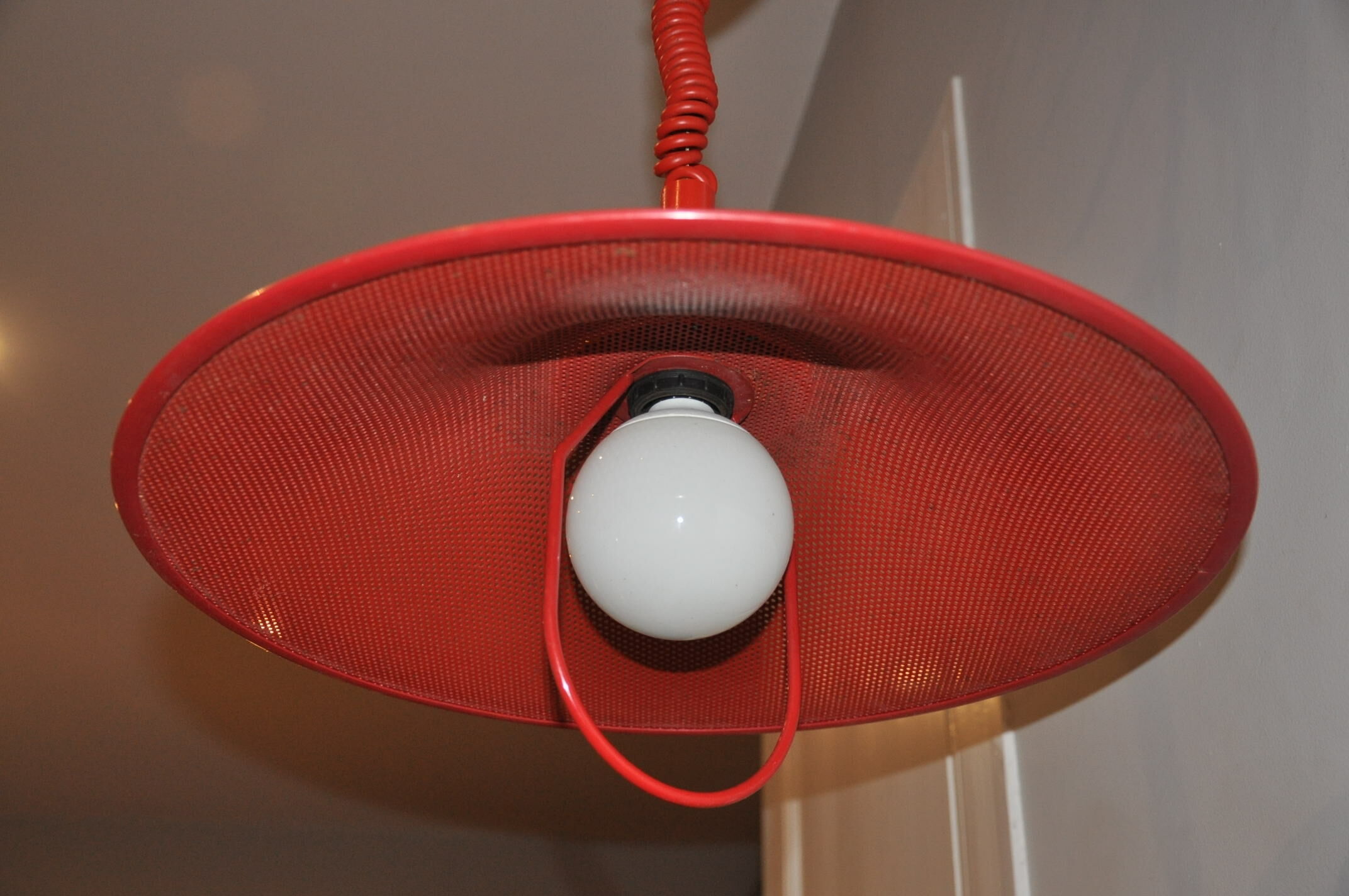 Hnaging rises and drops vintage perforated metal