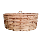 Rattan basket with vintage lid