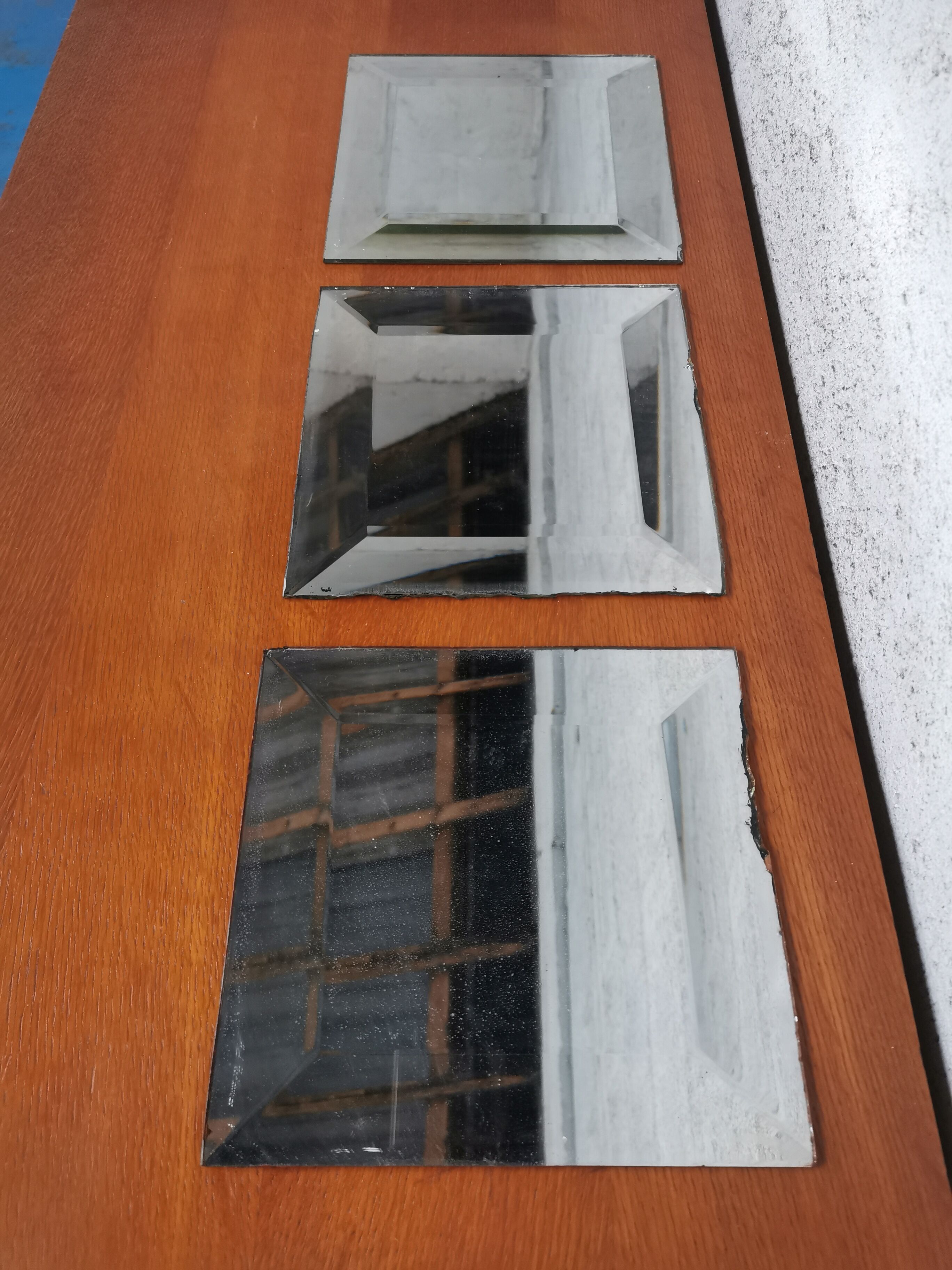 Trio de miroirs biseautés à poser